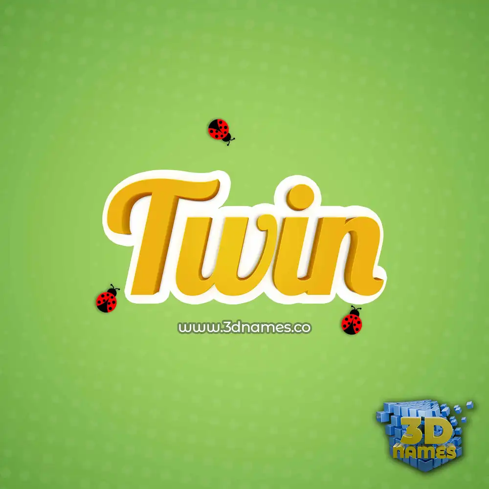 twin in Ladybugs style - 3D name wallpaper