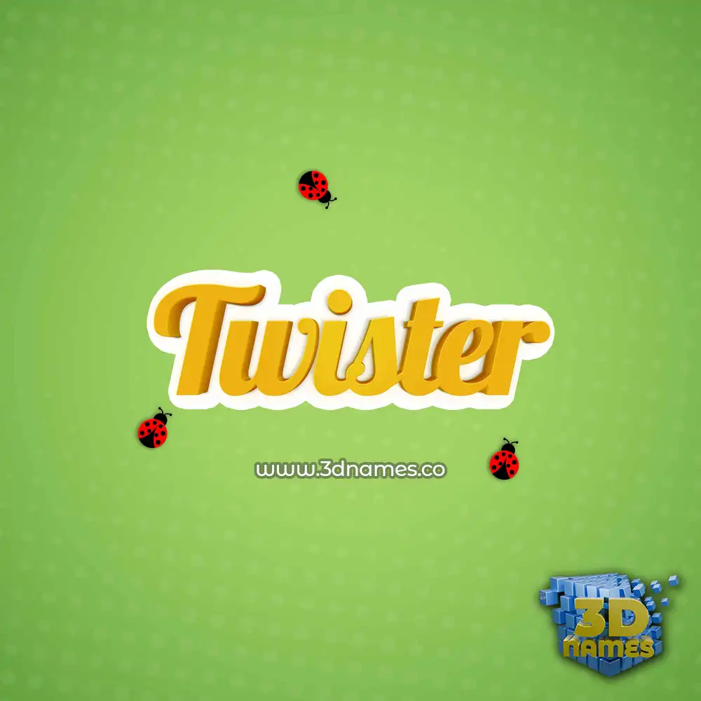 twister in Ladybugs style - 3D name wallpaper