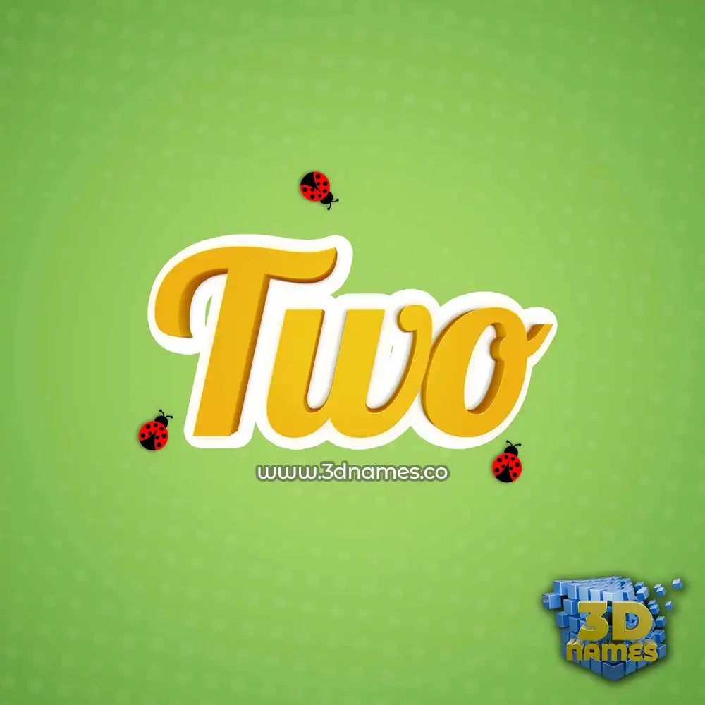 two in Ladybugs style - 3D name wallpaper
