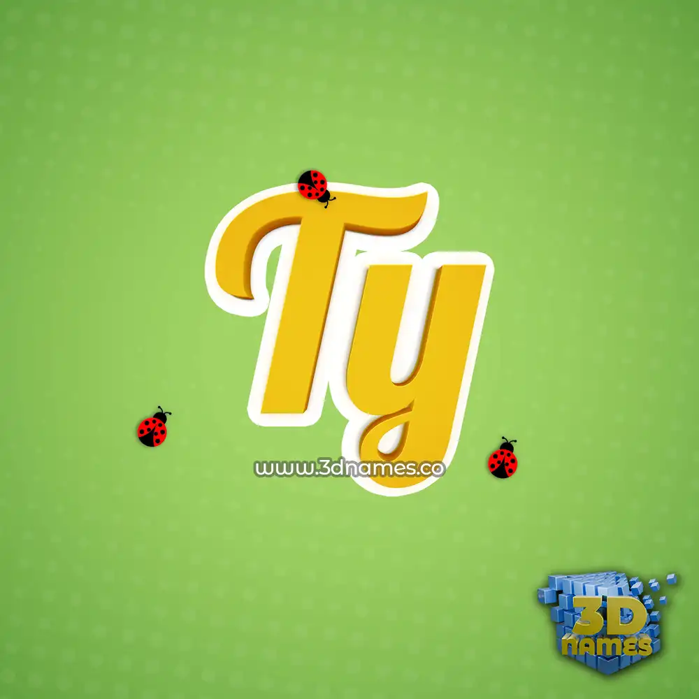 ty in Ladybugs style - 3D name wallpaper