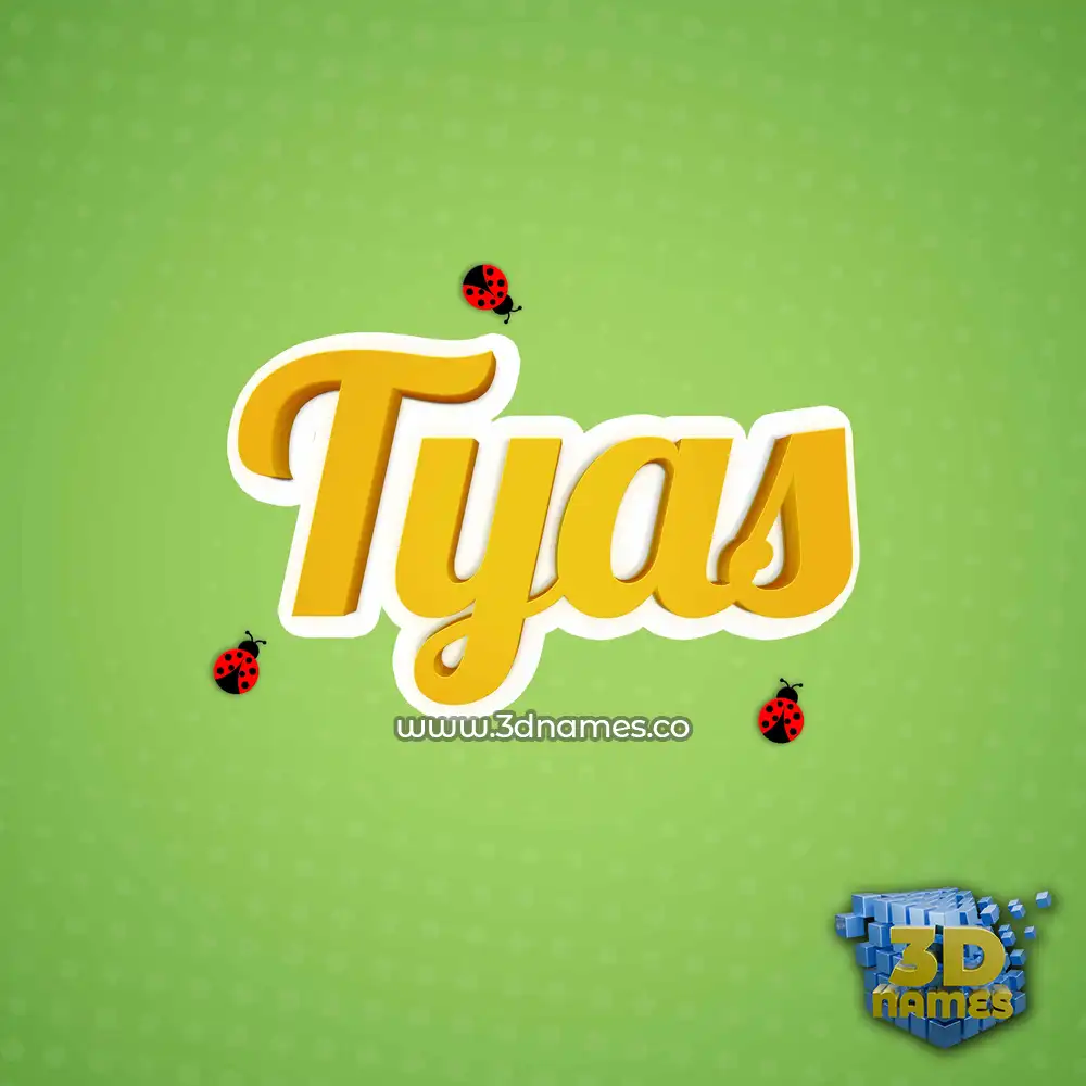 tyas in Ladybugs style - 3D name wallpaper