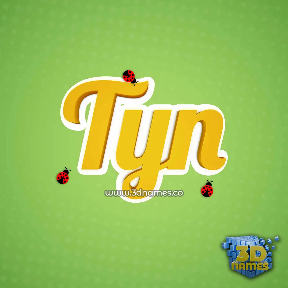tyn in Ladybugs style - 3D name wallpaper