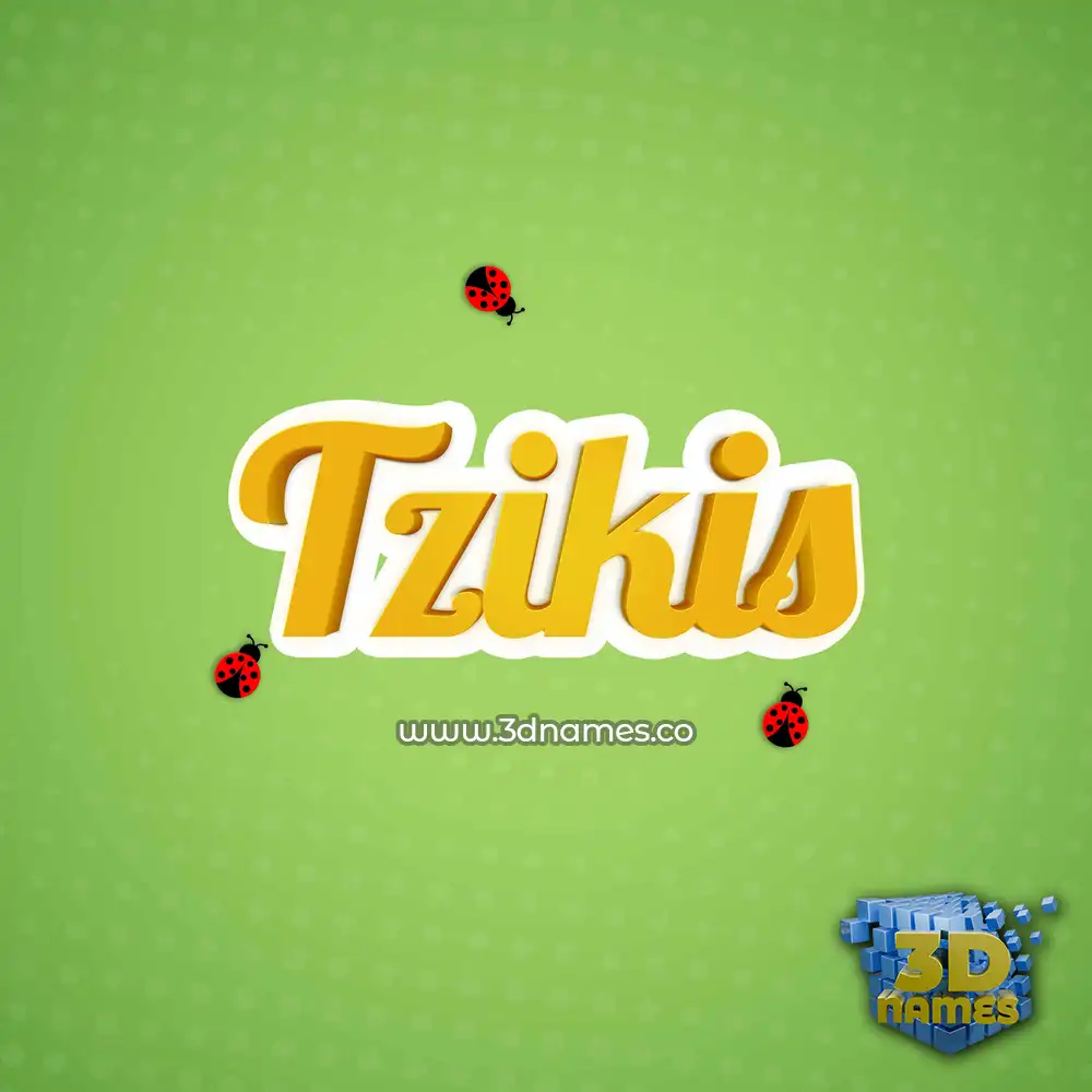 tzikis in Ladybugs style - 3D name wallpaper