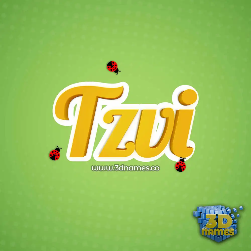tzvi in Ladybugs style - 3D name wallpaper