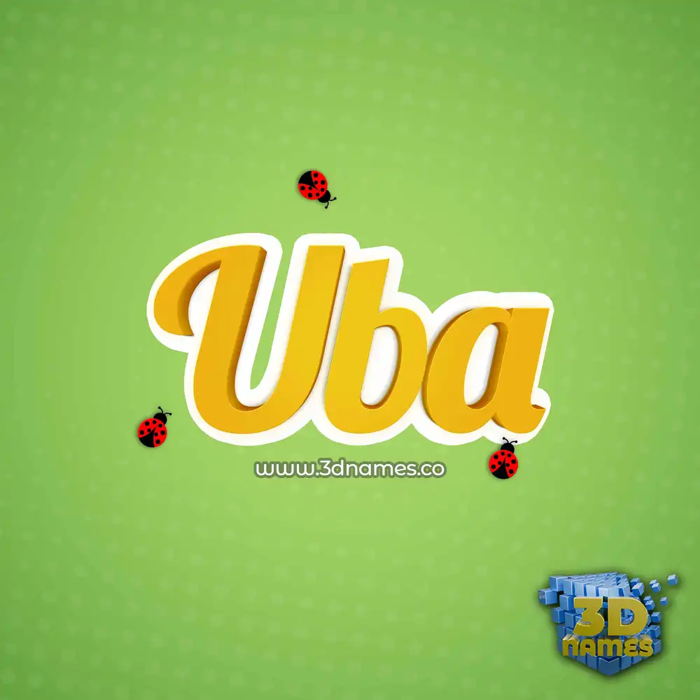 uba in Ladybugs style - 3D name wallpaper
