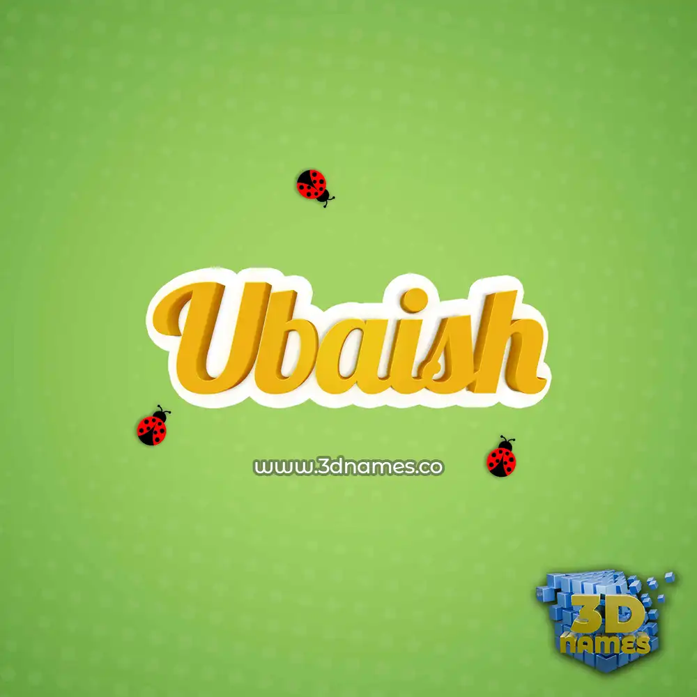 ubaish in Ladybugs style - 3D name wallpaper
