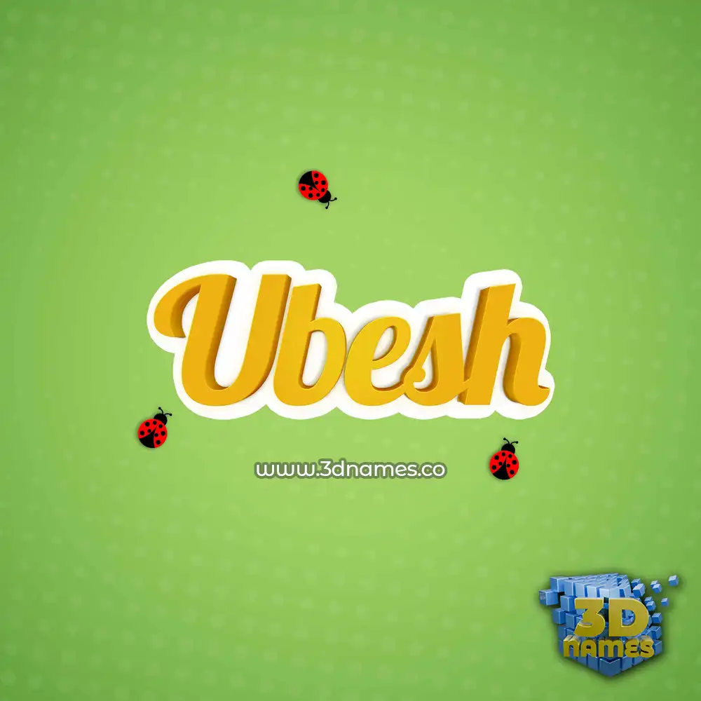 ubesh in Ladybugs style - 3D name wallpaper