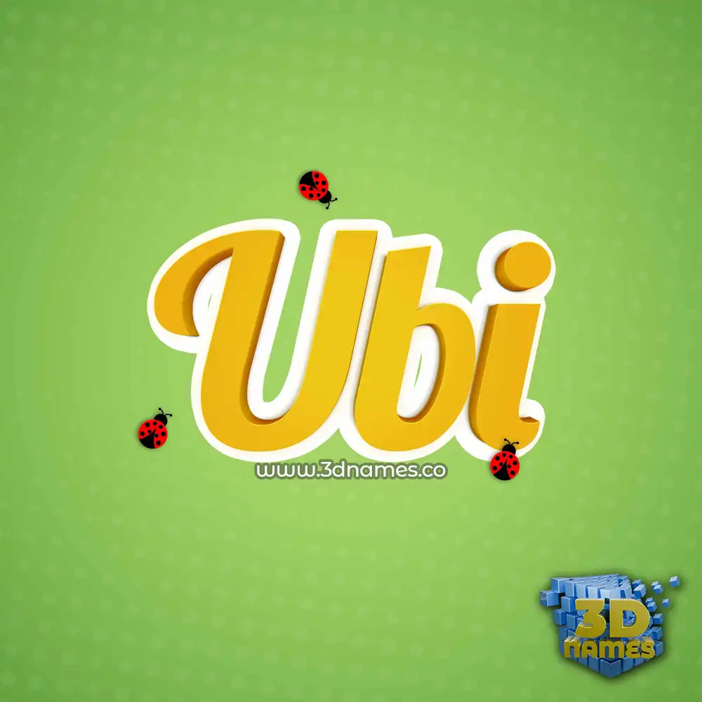 ubi in Ladybugs style - 3D name wallpaper