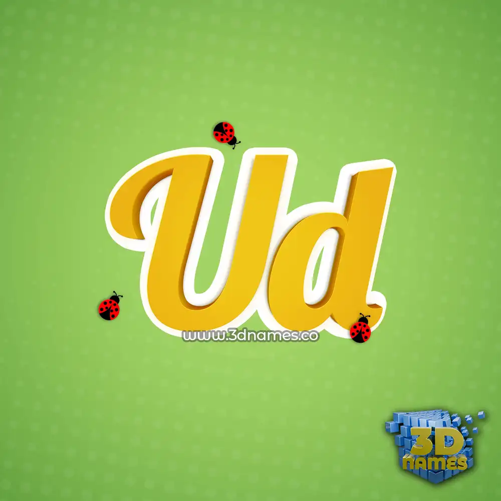 ud in Ladybugs style - 3D name wallpaper