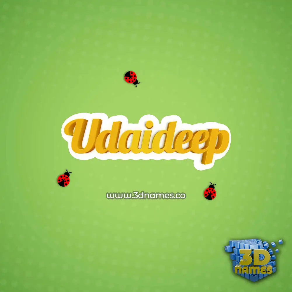 udaideep in Ladybugs style - 3D name wallpaper