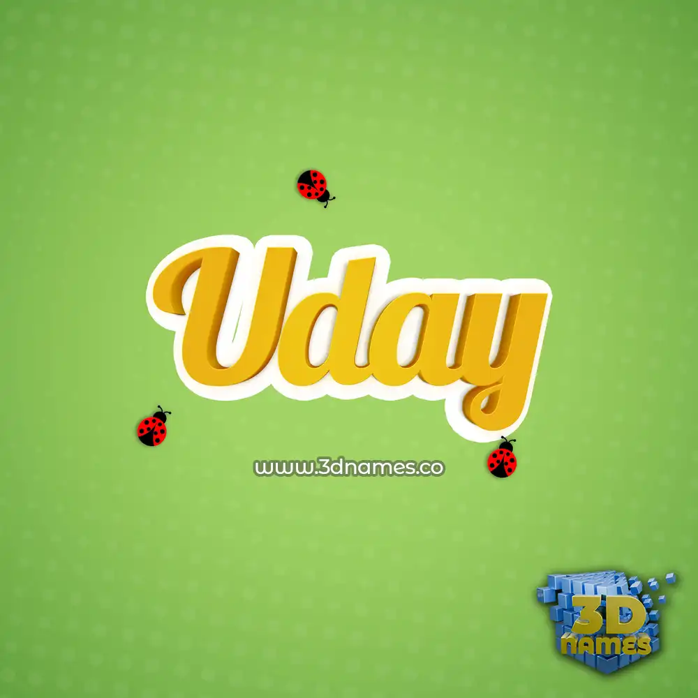 uday in Ladybugs style - 3D name wallpaper