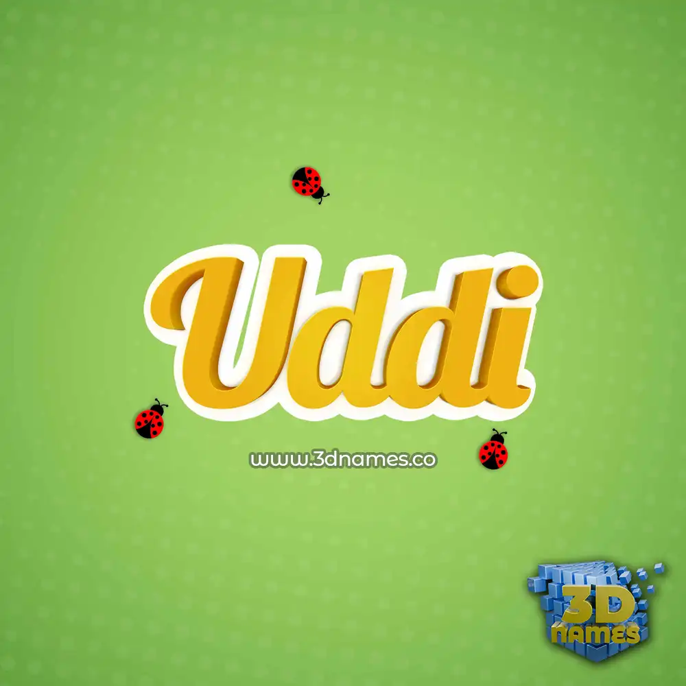 uddi in Ladybugs style - 3D name wallpaper