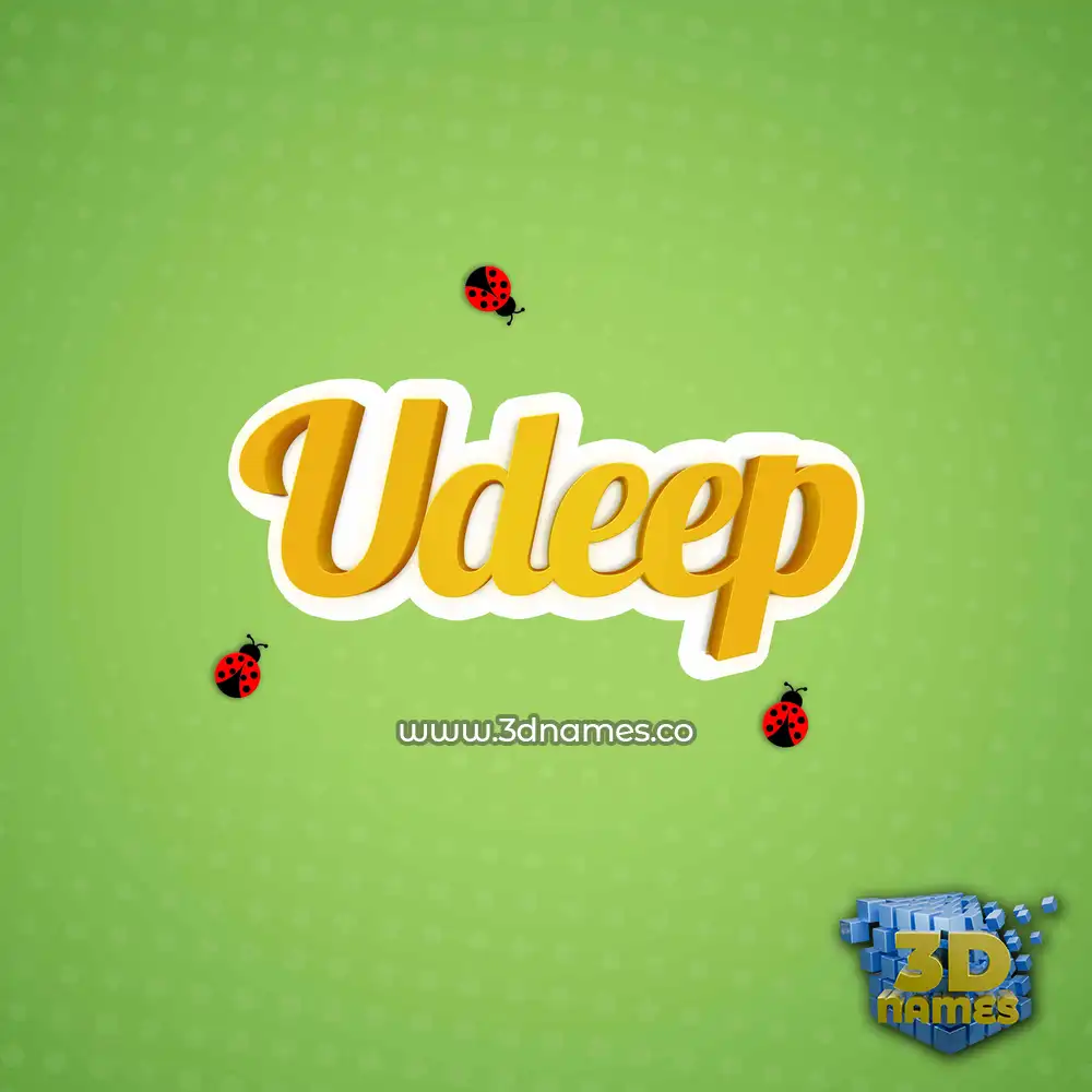 udeep in Ladybugs style - 3D name wallpaper