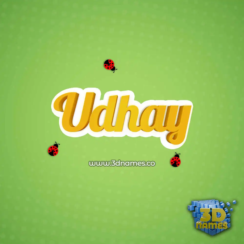 udhay in Ladybugs style - 3D name wallpaper