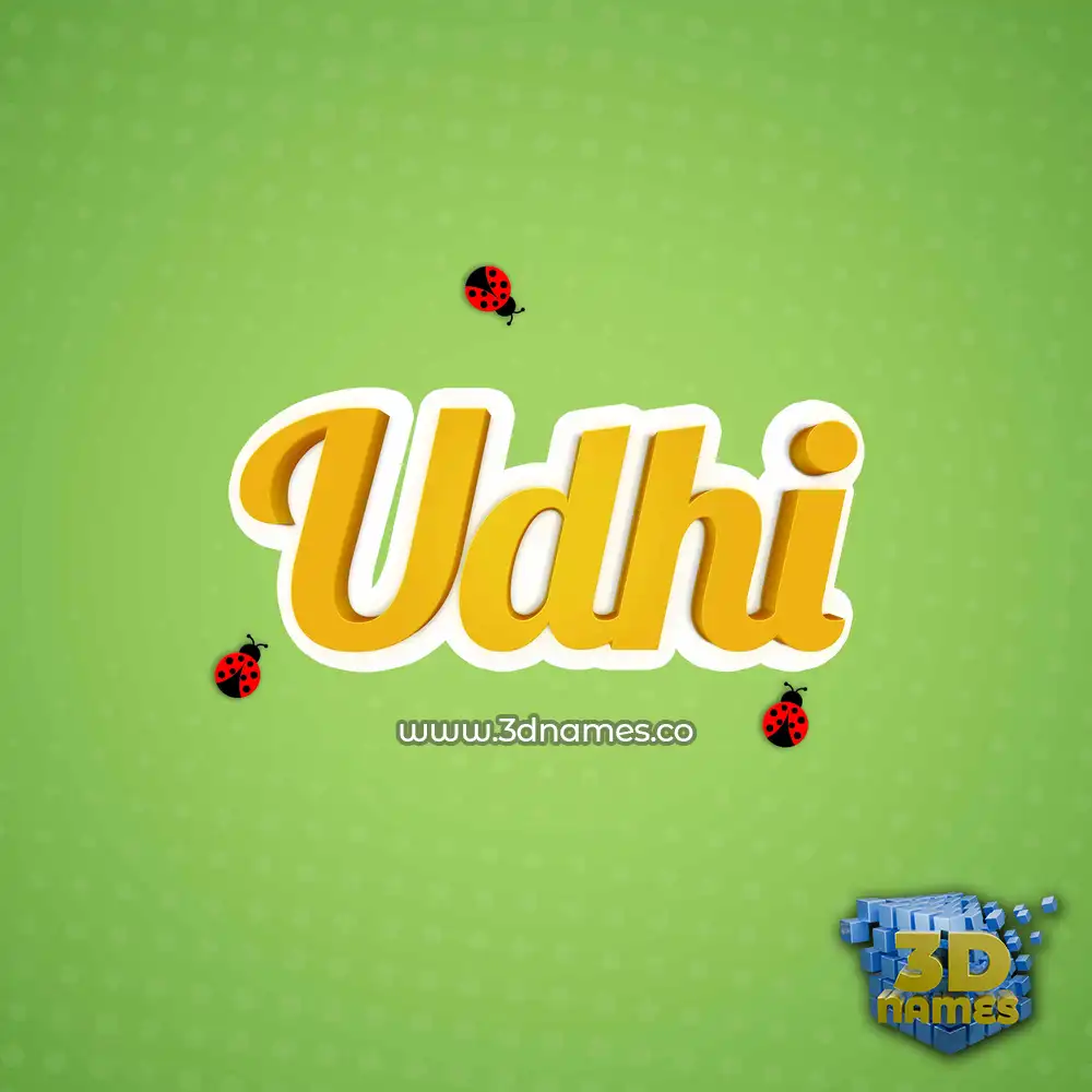 udhi in Ladybugs style - 3D name wallpaper