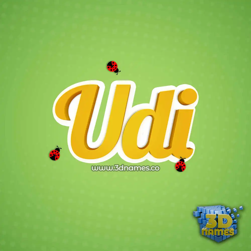 udi in Ladybugs style - 3D name wallpaper