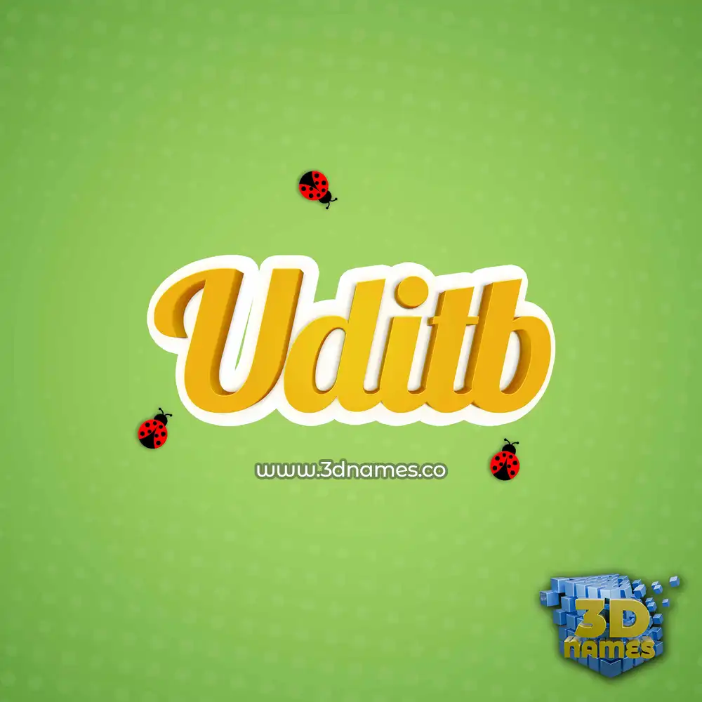 uditb in Ladybugs style - 3D name wallpaper