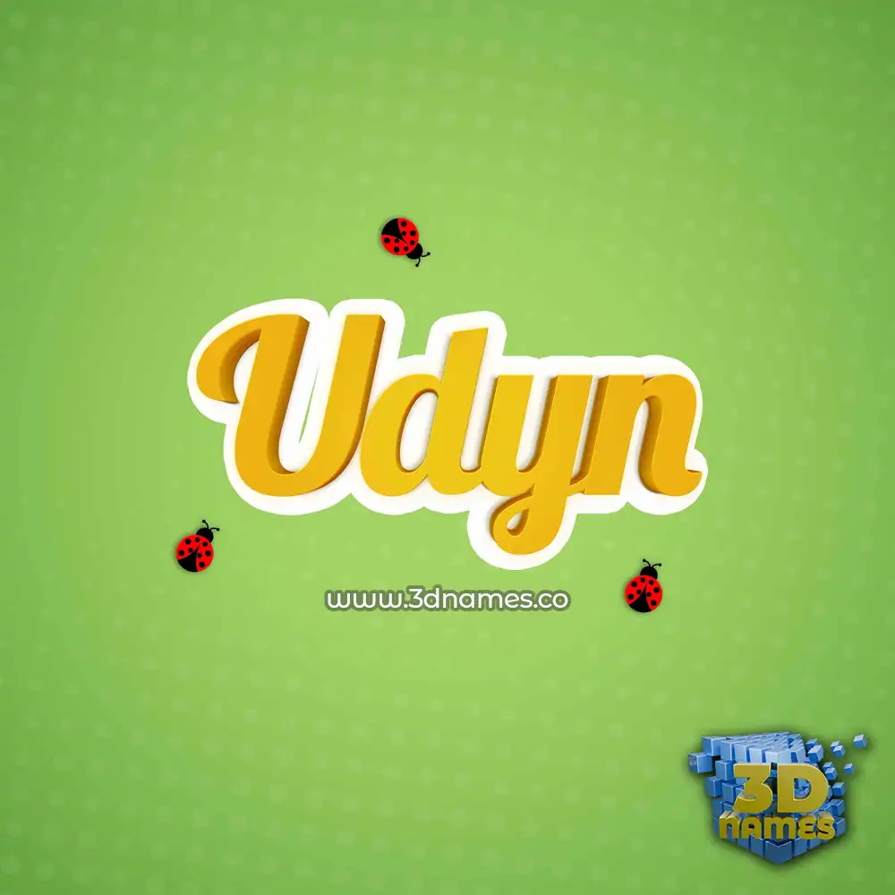 udyn in Ladybugs style - 3D name wallpaper