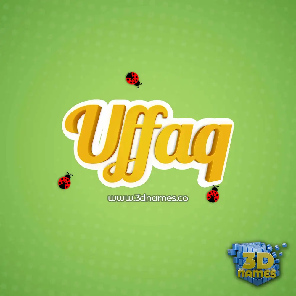 uffaq in Ladybugs style - 3D name wallpaper