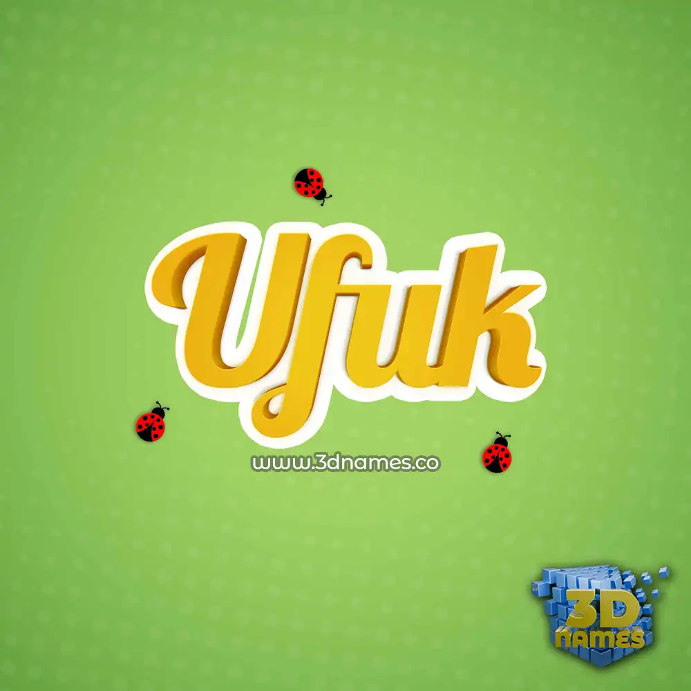 ufuk in Ladybugs style - 3D name wallpaper