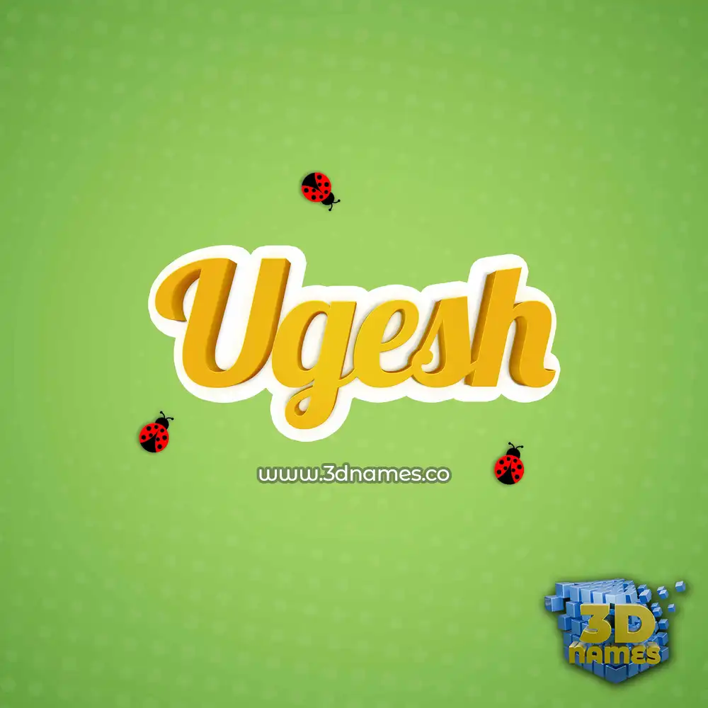 ugesh in Ladybugs style - 3D name wallpaper