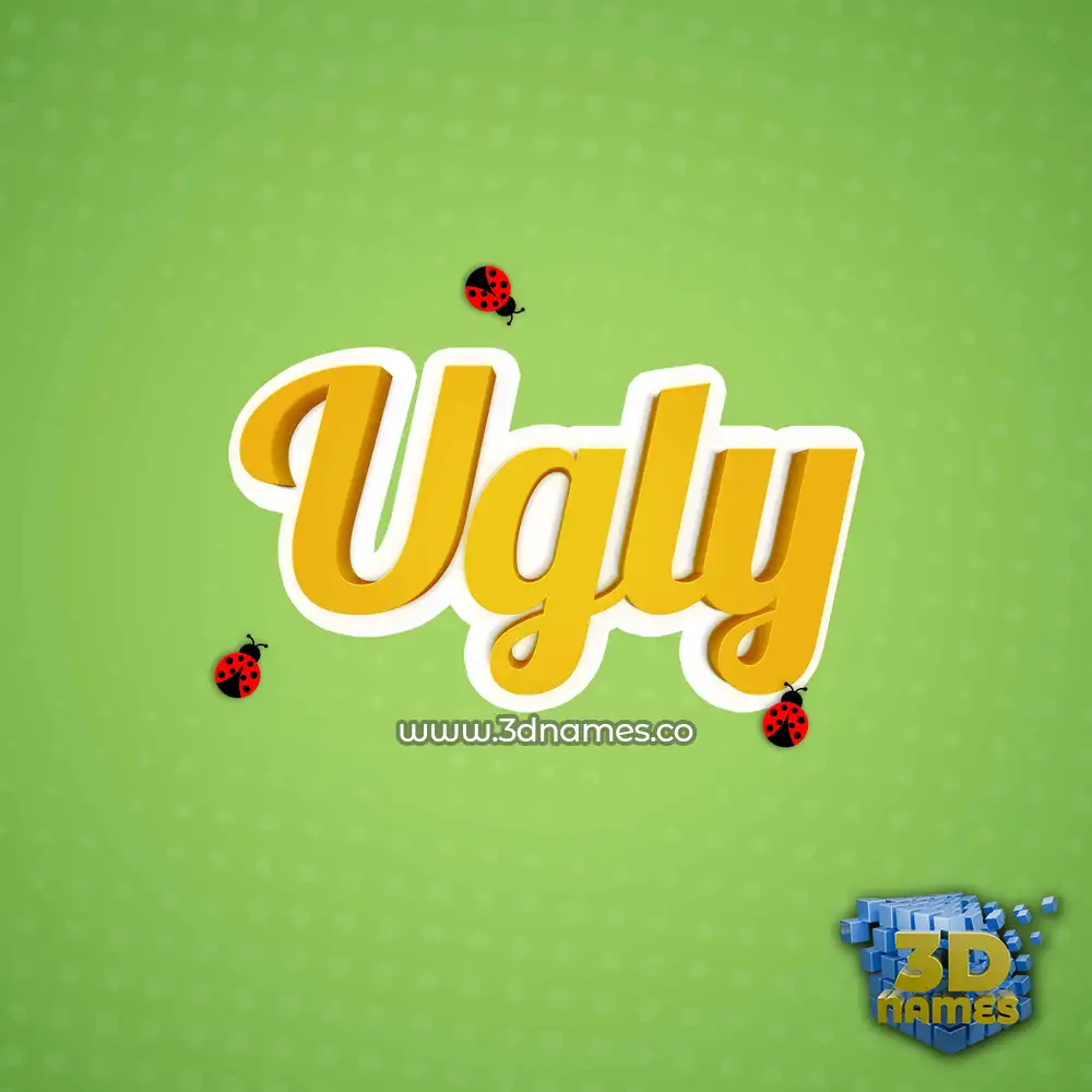 ugly in Ladybugs style - 3D name wallpaper