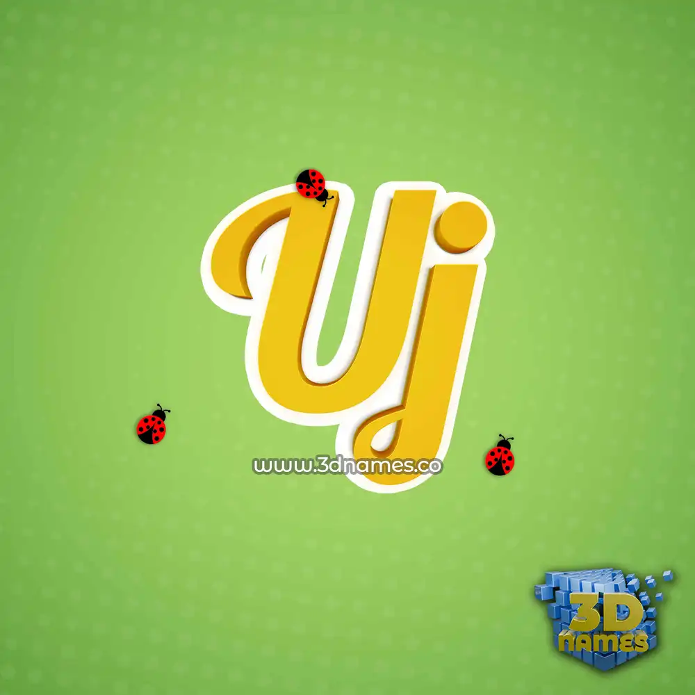uj in Ladybugs style - 3D name wallpaper