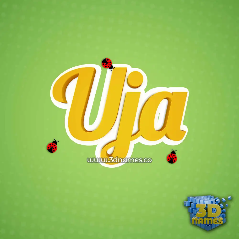 uja in Ladybugs style - 3D name wallpaper
