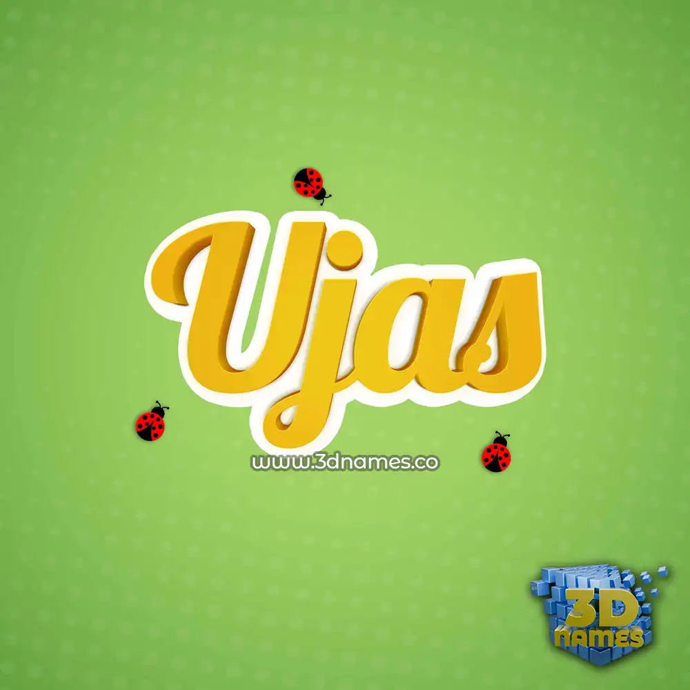 ujas in Ladybugs style - 3D name wallpaper