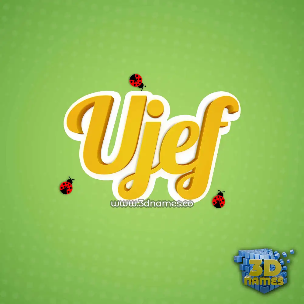 ujef in Ladybugs style - 3D name wallpaper