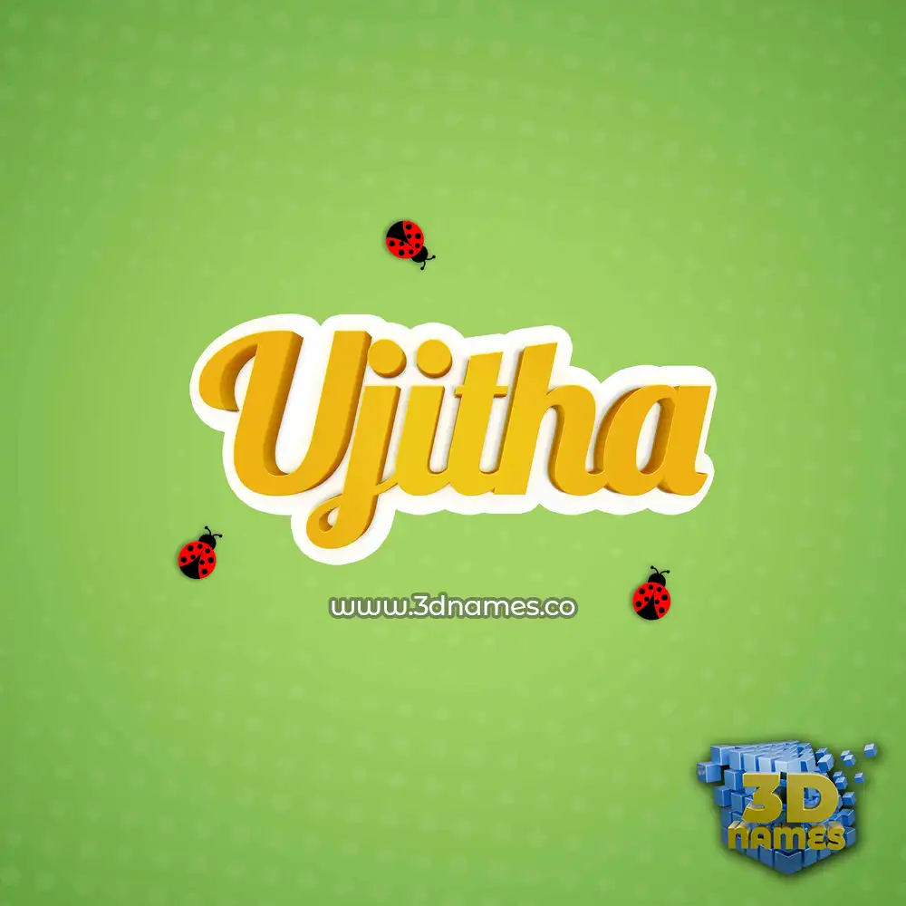 ujitha in Ladybugs style - 3D name wallpaper