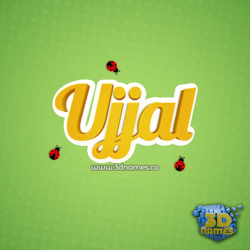 ujjal in Ladybugs style - 3D name wallpaper