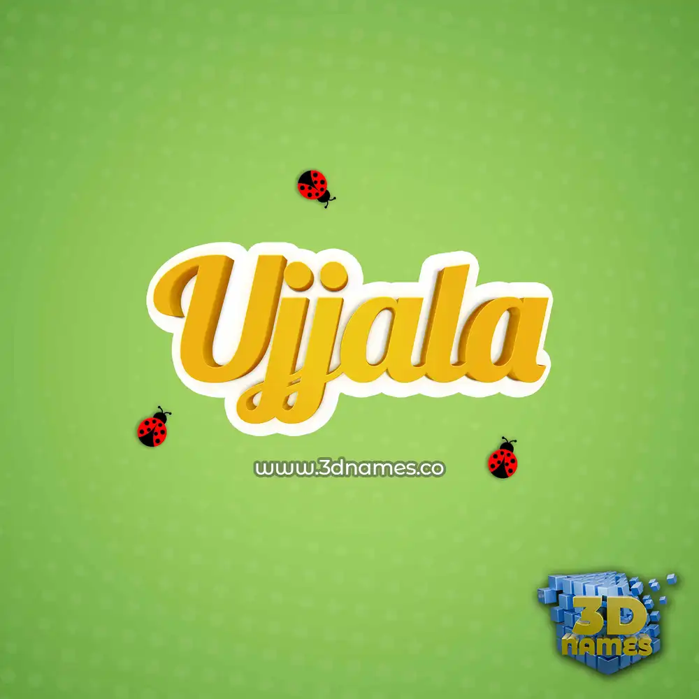 ujjala in Ladybugs style - 3D name wallpaper