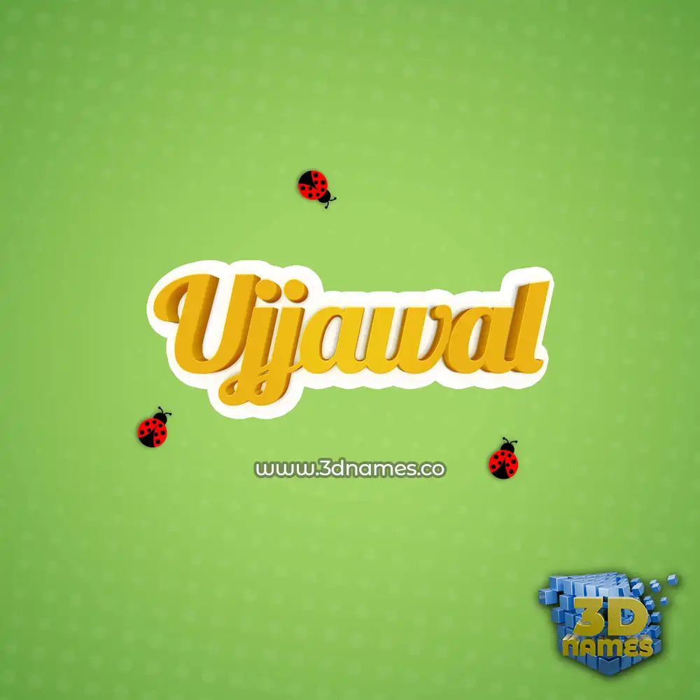 ujjawal in Ladybugs style - 3D name wallpaper