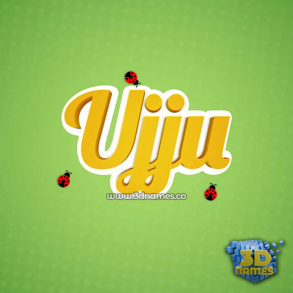 ujju in Ladybugs style - 3D name wallpaper