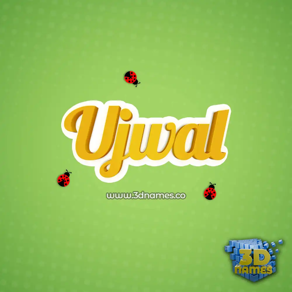 ujwal in Ladybugs style - 3D name wallpaper