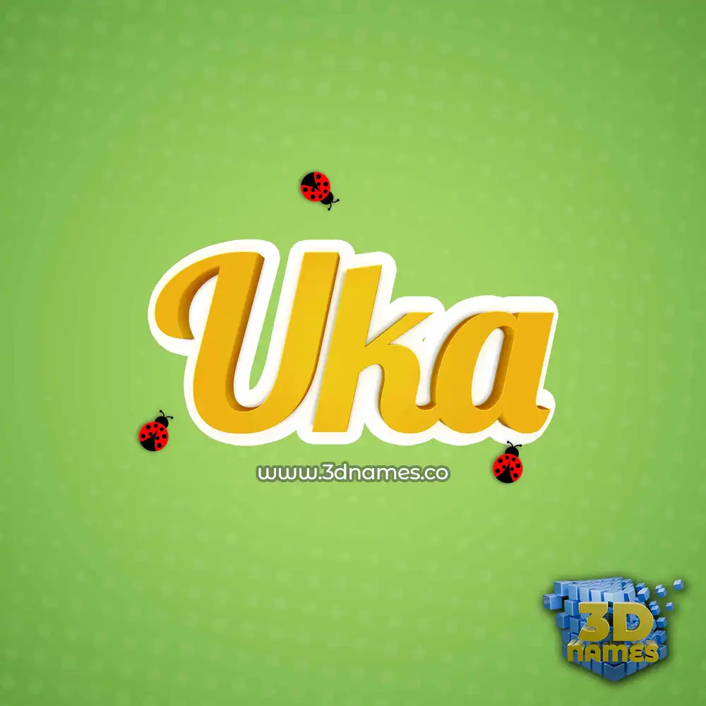 uka in Ladybugs style - 3D name wallpaper