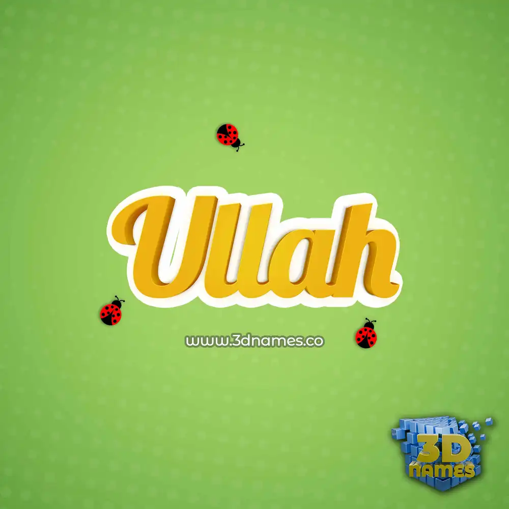 ullah in Ladybugs style - 3D name wallpaper