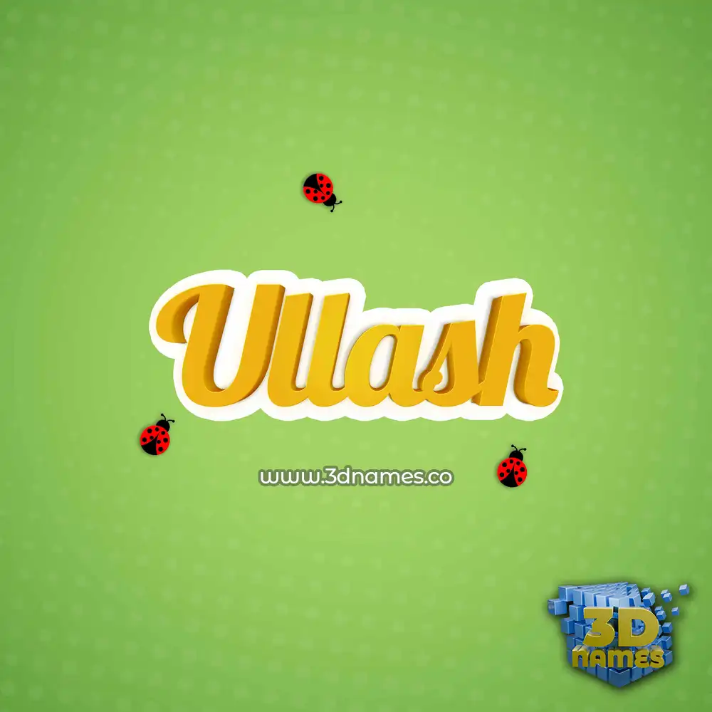 ullash in Ladybugs style - 3D name wallpaper