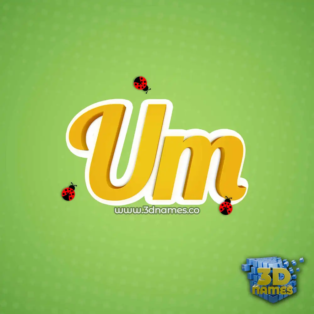 um in Ladybugs style - 3D name wallpaper