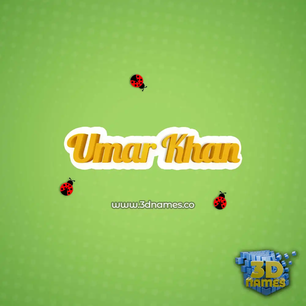 umar khan in Ladybugs style - 3D name wallpaper