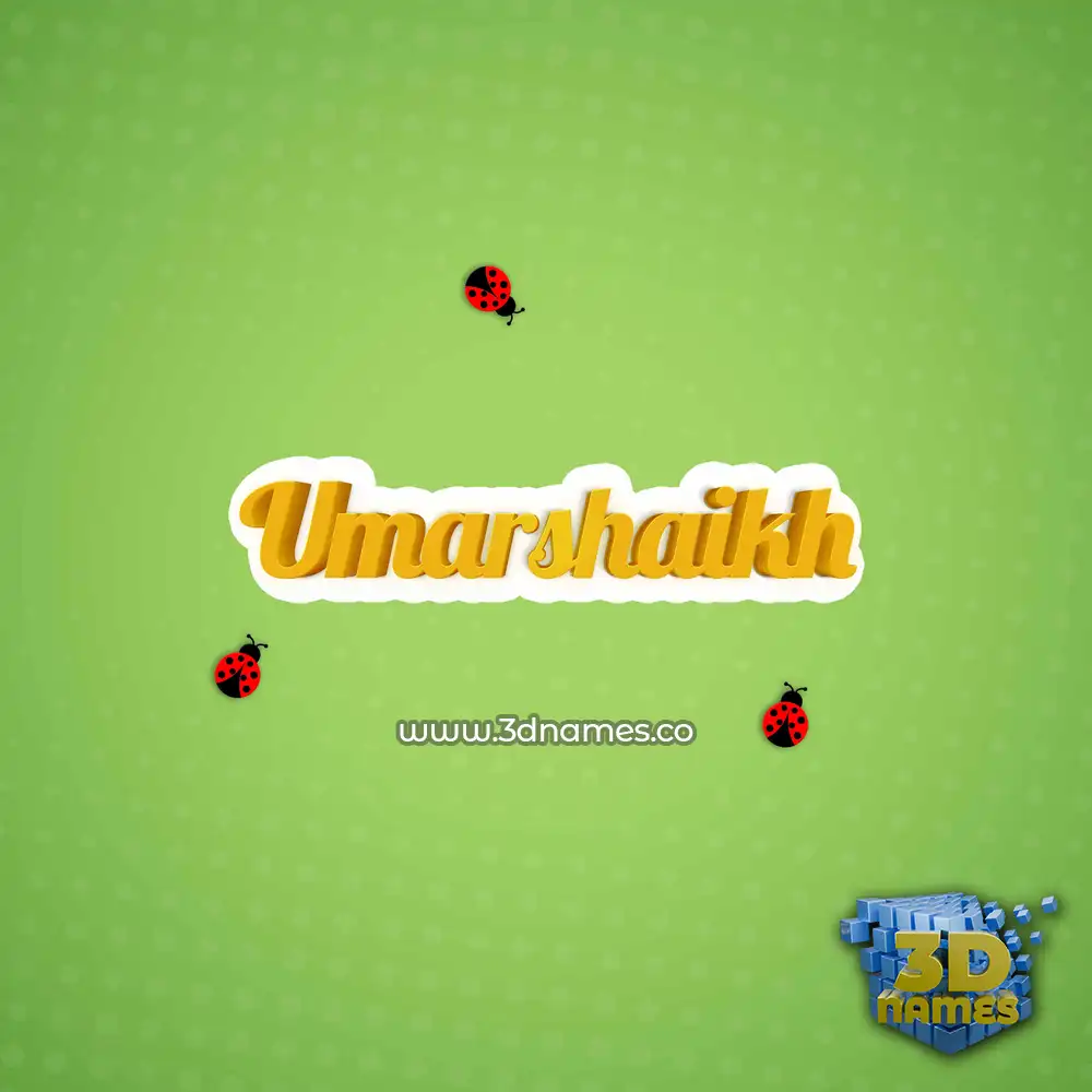 umarshaikh in Ladybugs style - 3D name wallpaper
