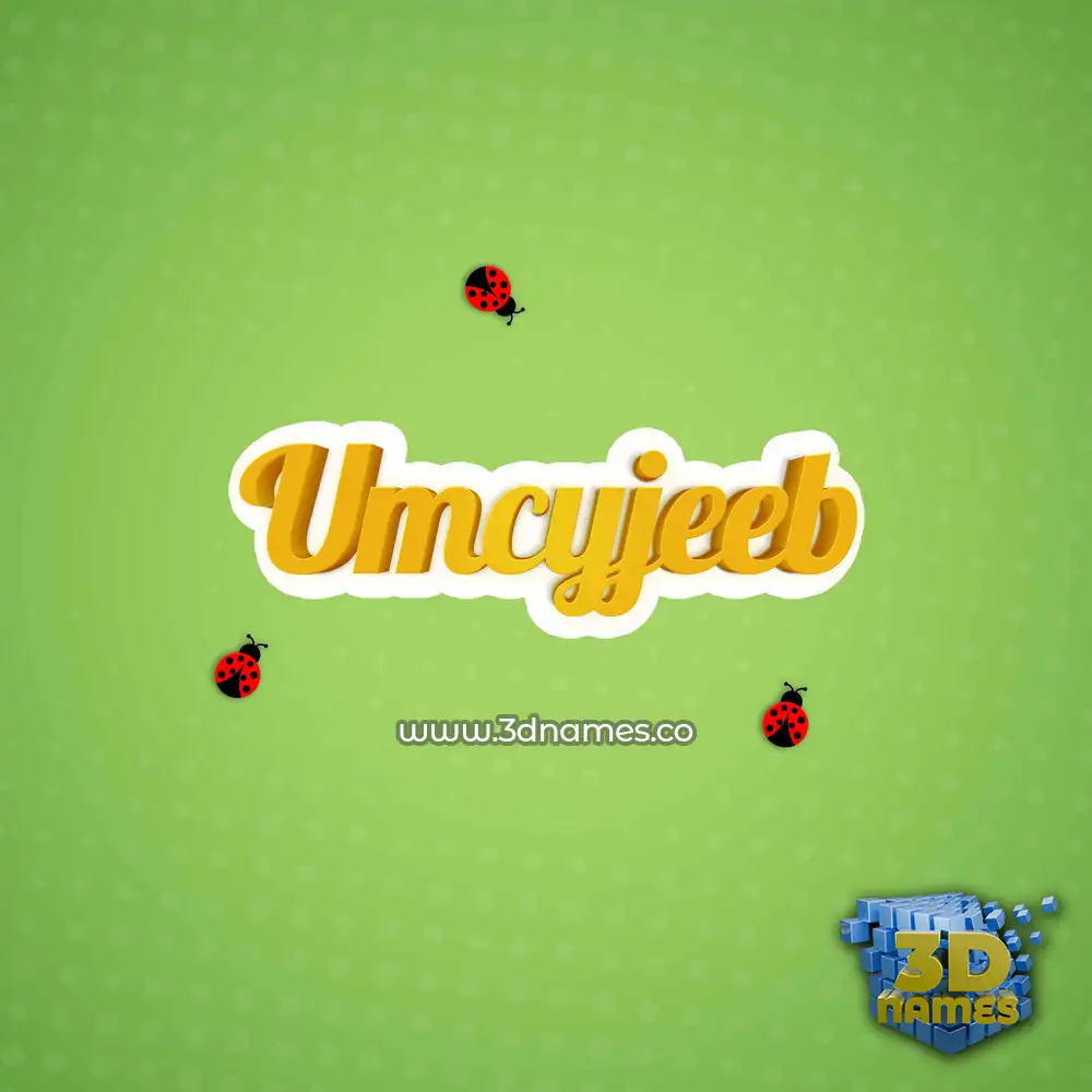 umcyjeeb in Ladybugs style - 3D name wallpaper