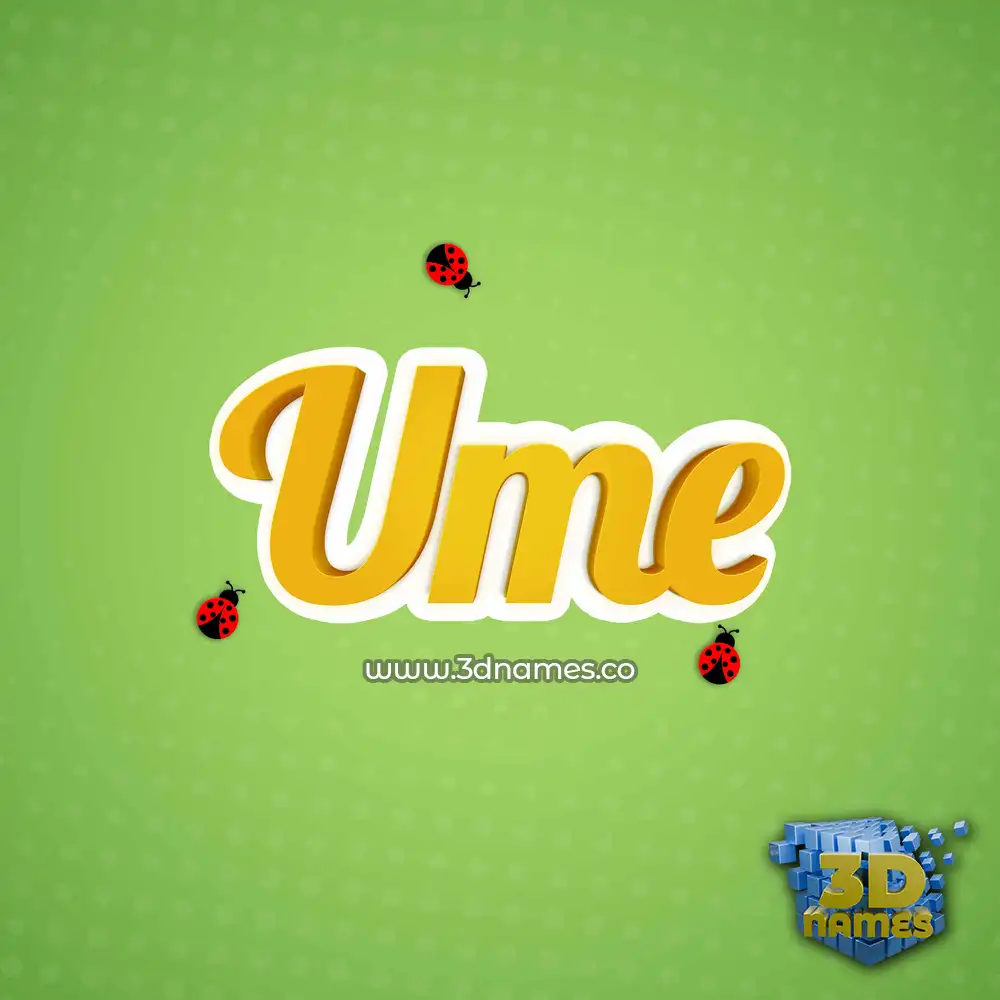 ume in Ladybugs style - 3D name wallpaper