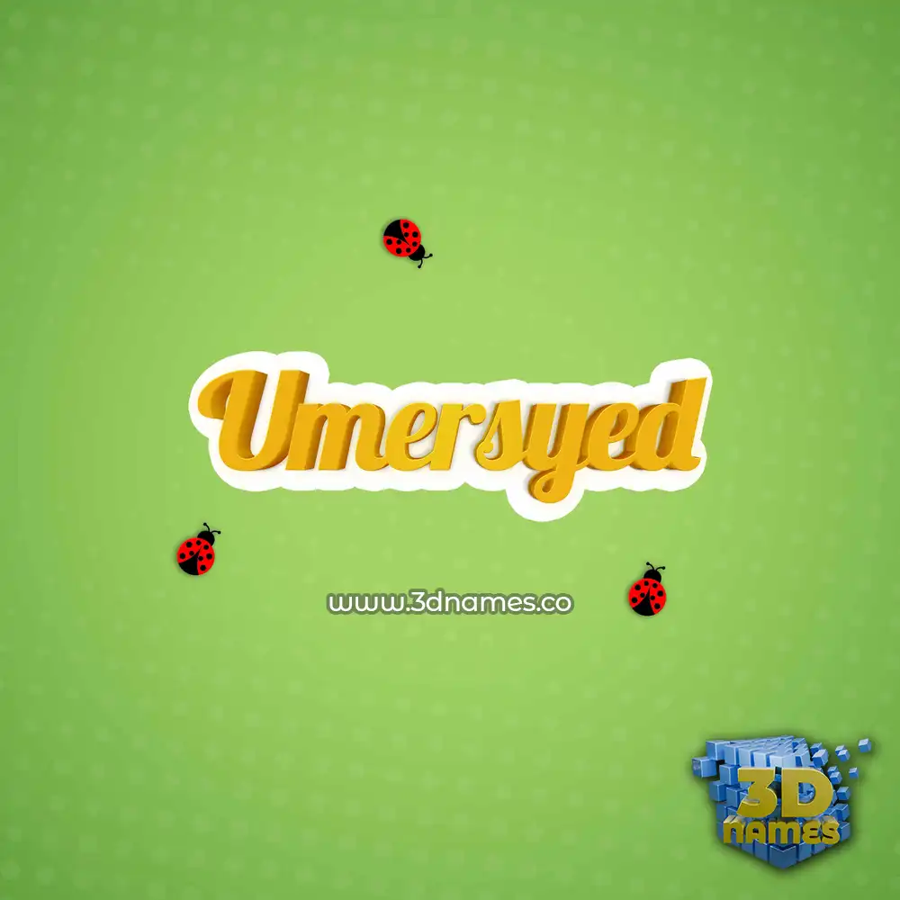 umersyed in Ladybugs style - 3D name wallpaper