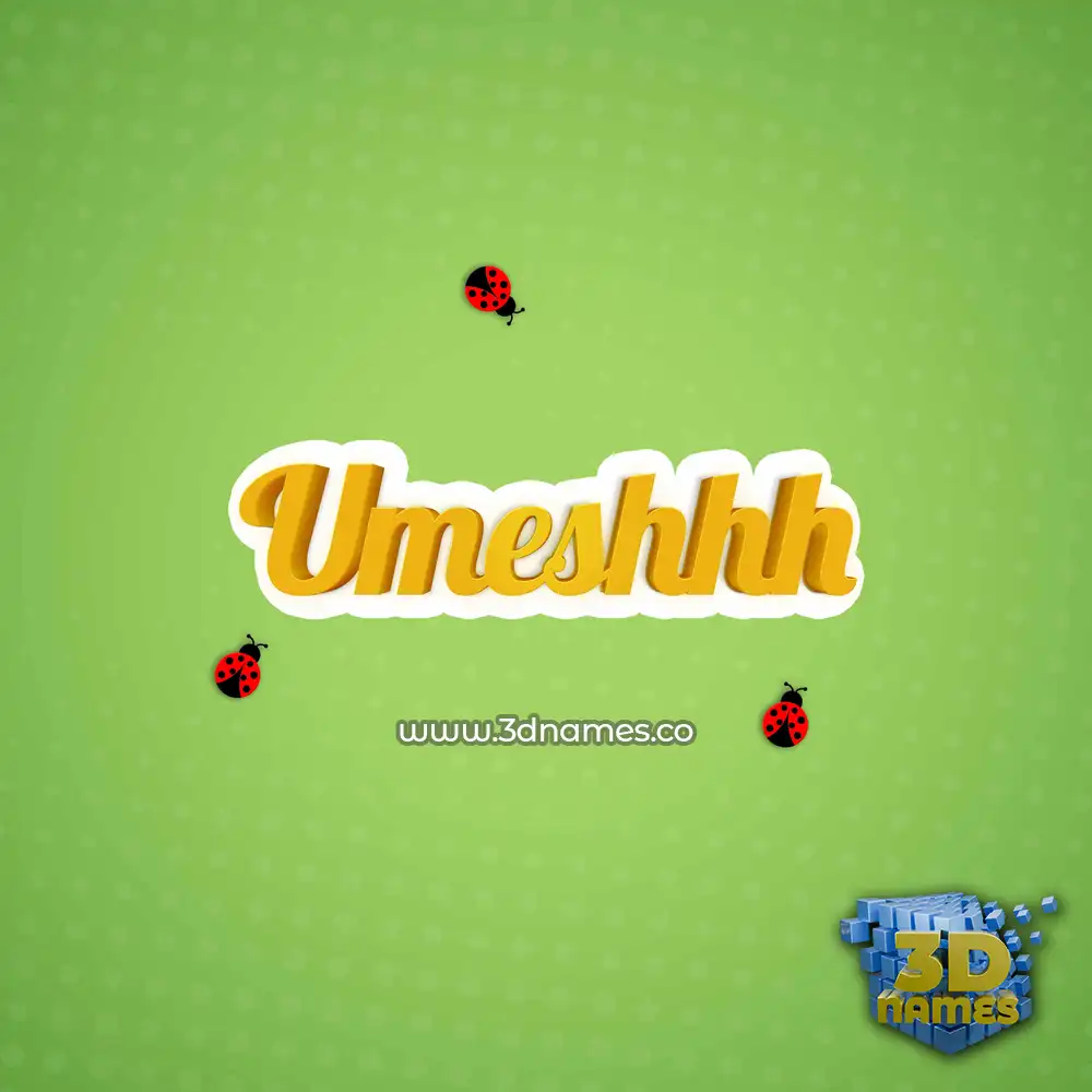 umeshhh in Ladybugs style - 3D name wallpaper
