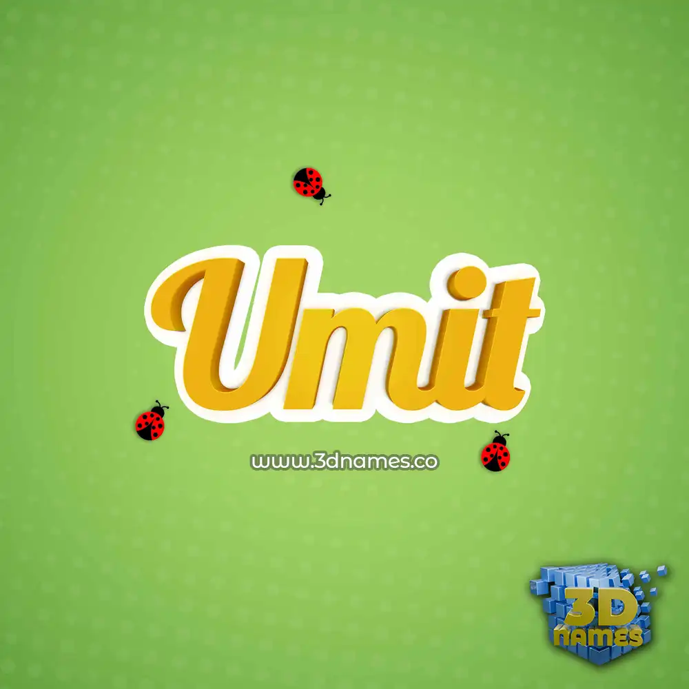 umit in Ladybugs style - 3D name wallpaper