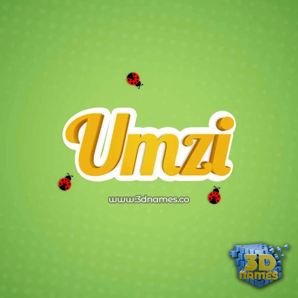 umzi in Ladybugs style - 3D name wallpaper
