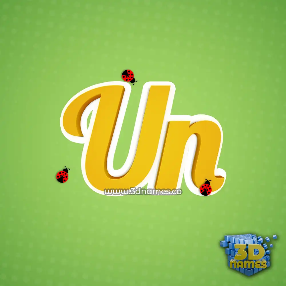 un in Ladybugs style - 3D name wallpaper