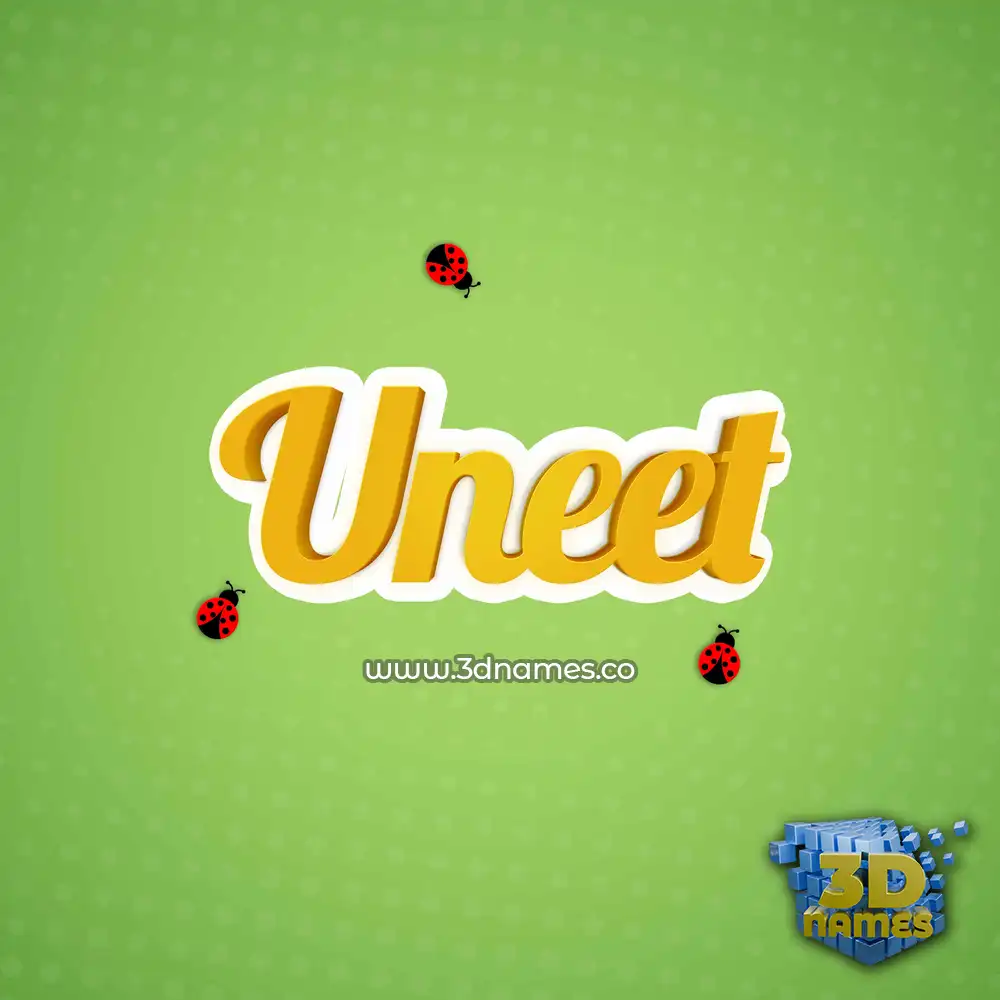 uneet in Ladybugs style - 3D name wallpaper